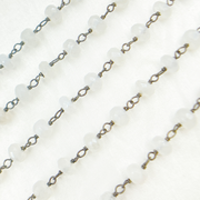Coated Natural Chalcedony Oxidized Wire Chain.
